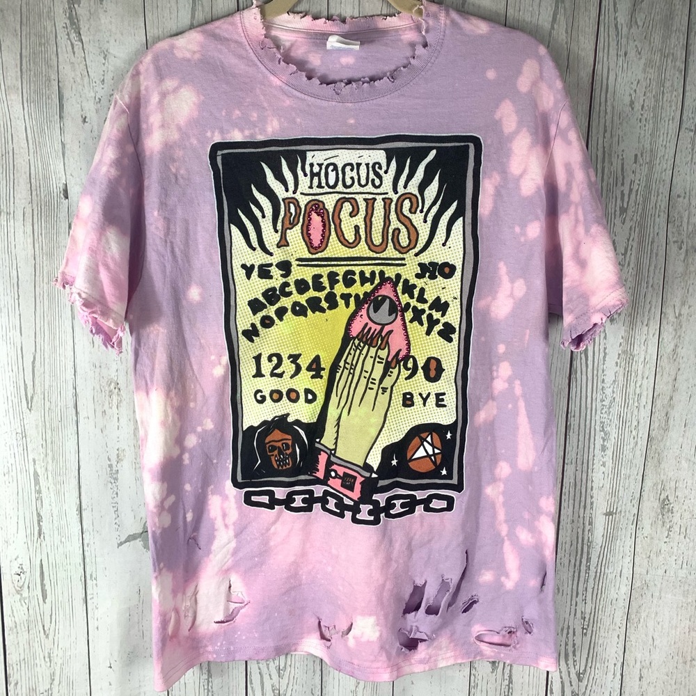 Tye dye Swarovski crystal distressed tee shirt